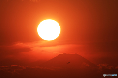 「SKY」富士山と　ダイヤモンド飛行機✈