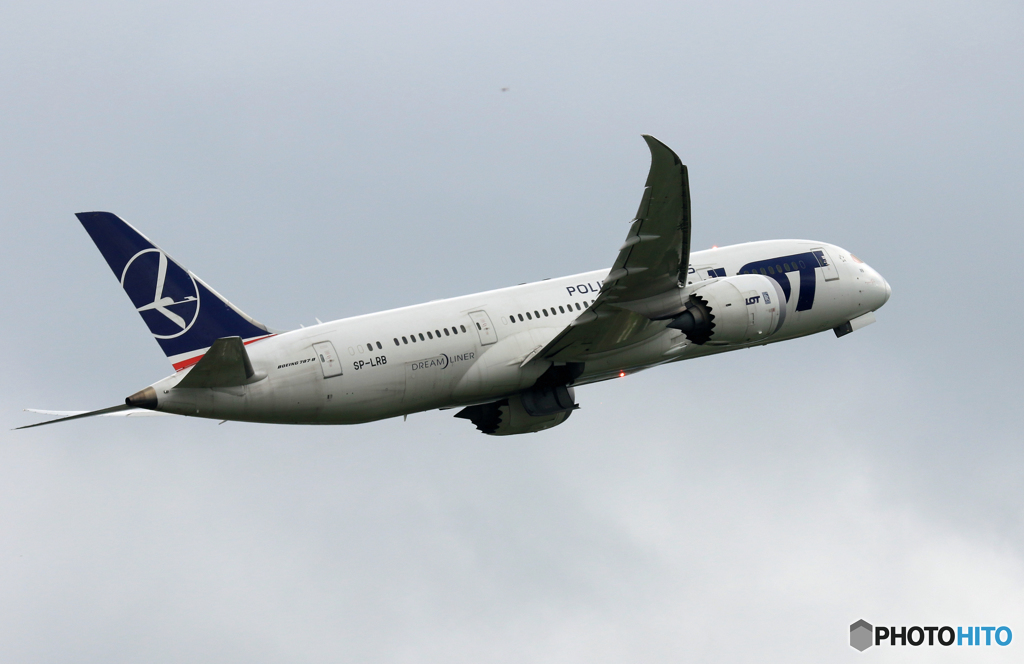 「良い空～」 LOT ポーランド787-8 SP-LRB飛ぶ
