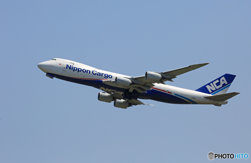「良い天気」 NCA 747-8KZF ジャンボ Takeoff 