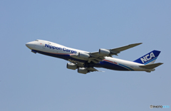 「良い天気」 NCA 747-8KZF ジャンボ Takeoff 