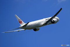 「青空」JAL 777-346 JA741J  飛び立ち