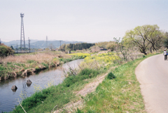 越辺川の河川敷にて