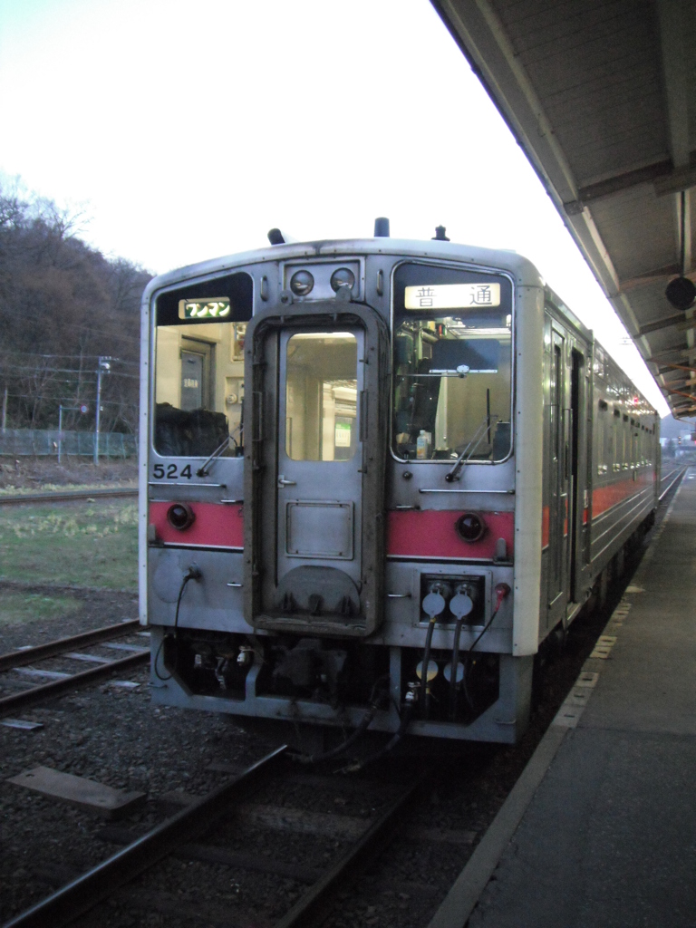 網走駅にて