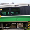 会津蒲生駅に停車中の列車