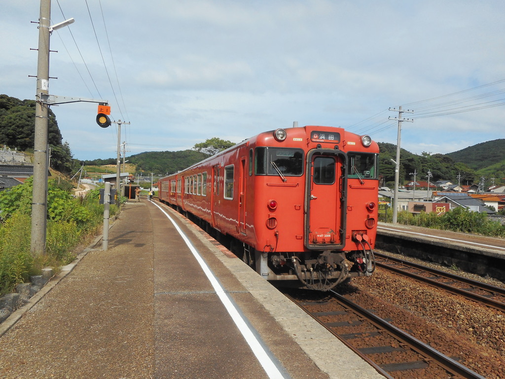 鎌手駅にて