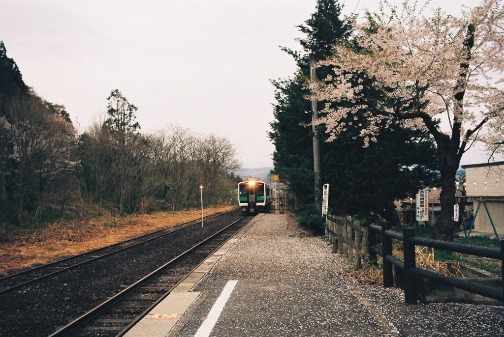会津柳津駅にて