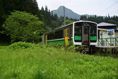 会津蒲生駅にて