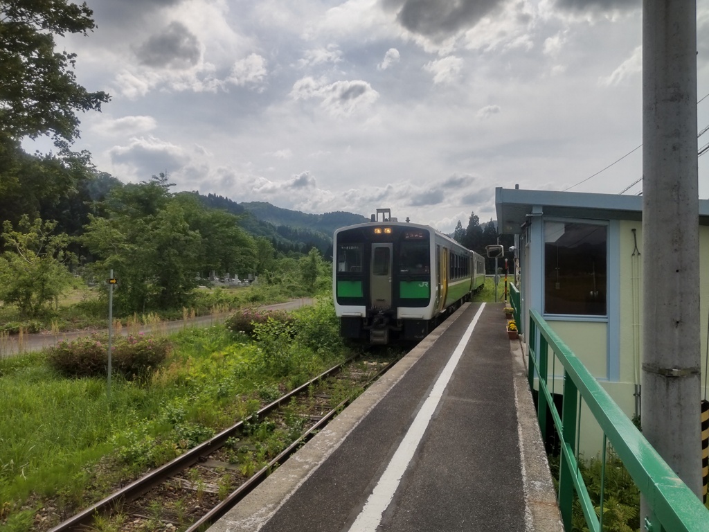 会津大塩駅にて