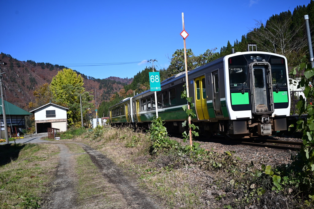 会津中川駅にて