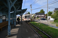 経田駅にて