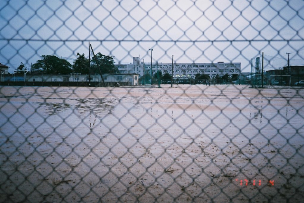 雨の校庭