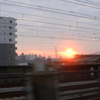 新幹線からの夜明け