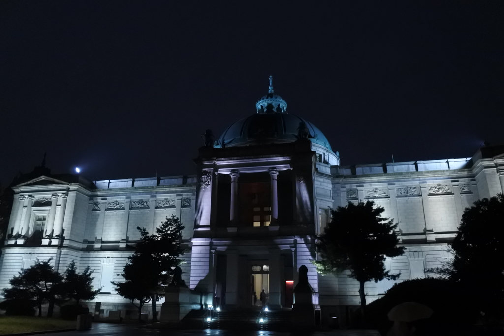 東京国立博物館　雨の夜