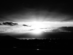 宿からの夕景