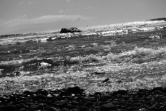 光る海、光る波