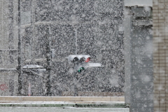 雪の日の信号