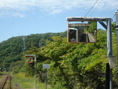駅ホームのミラー