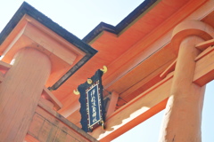 鳥居を見上げる