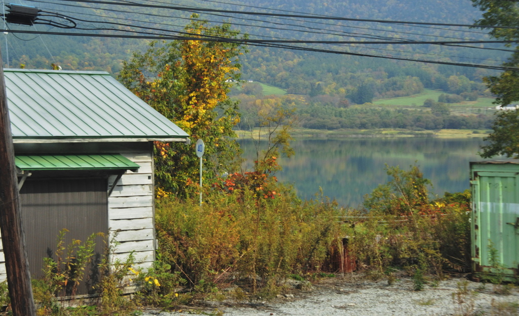 かなやま湖が見える