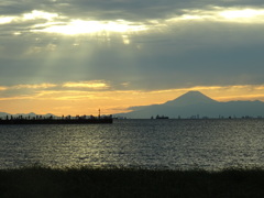 検見川の浜　夕暮れ