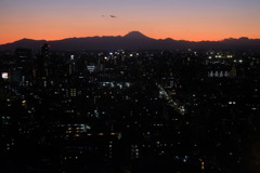 新宿からの富士の夕暮れ