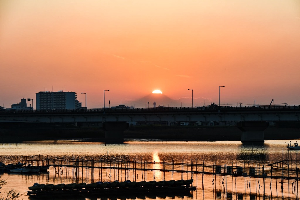 江戸川からのダイヤモンド富士