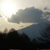 浅間山と夕陽
