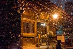櫛田神社雪模様