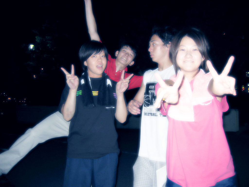 With nice friends.