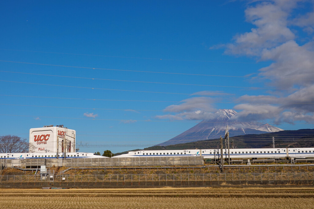 新幹線と富士山