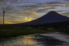朝焼け富士山