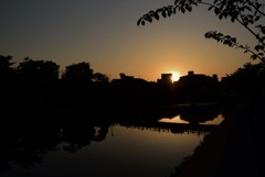 主計町に沈む夕陽