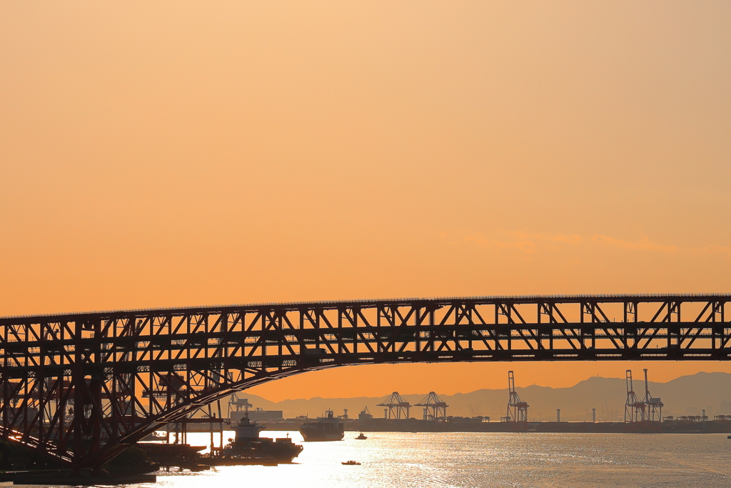 港大橋の夕景