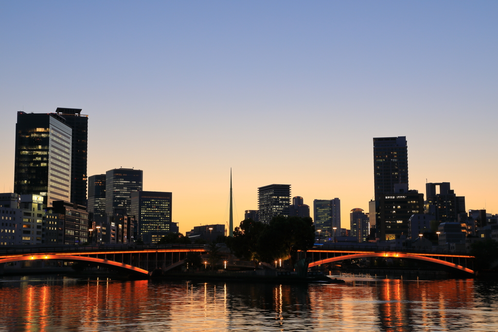 天満橋夕景夜景