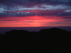 鳥海山からの夕焼け
