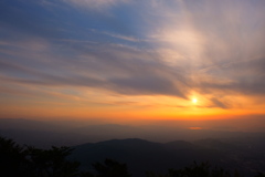 宝満山からの夕陽