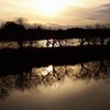 千波湖の夕景 01