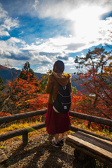 紅葉と青空