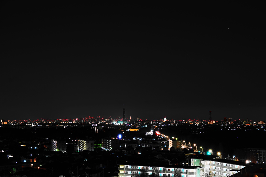東村山から見る都心の夜景