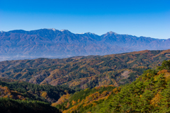 昇仙峡からの山並みと紅葉