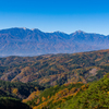 昇仙峡からの山並みと紅葉
