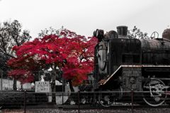 錆びた蒸気機関車