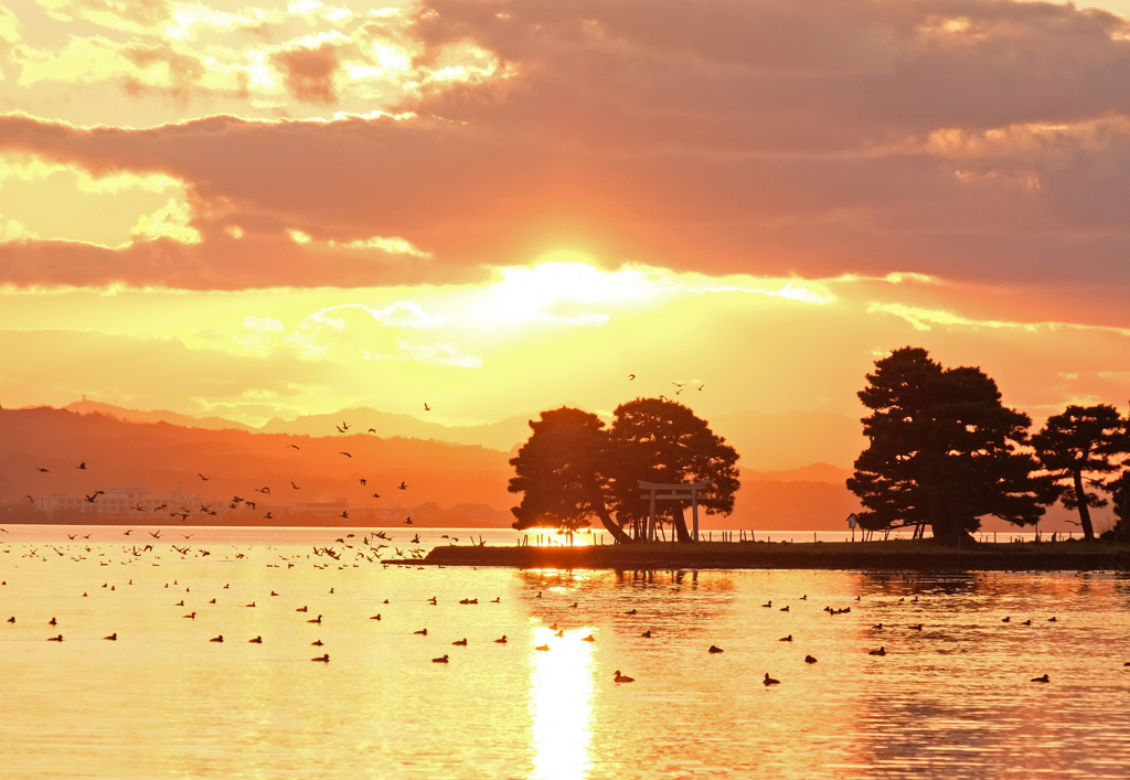 宍道湖の夕日