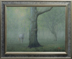 「霧のブナ林」油彩P10