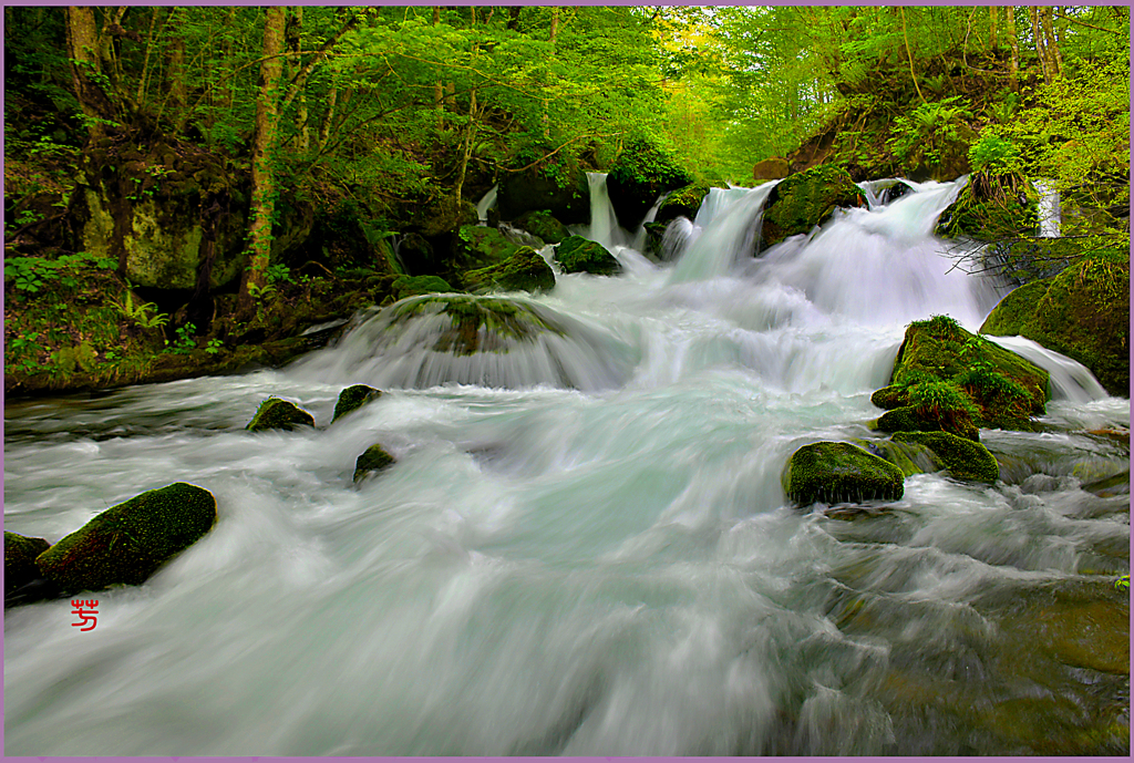 奥入瀬「九龍岩.激流」