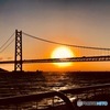 明石海峡大橋の夕景