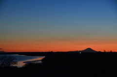 利根川夕景