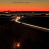 夕暮れの光跡