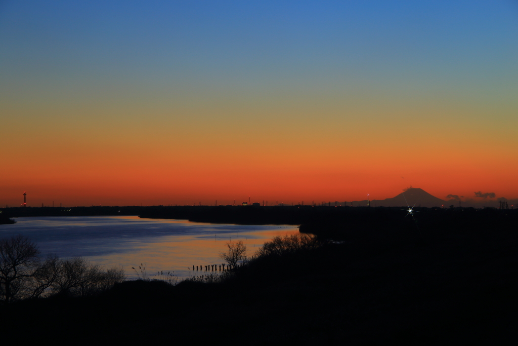 利根川夕景