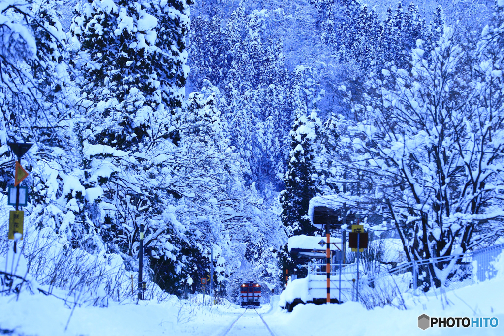雪の咲花駅